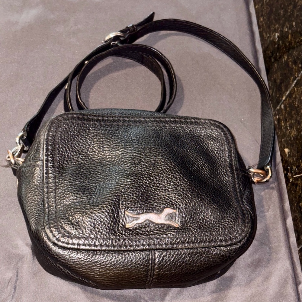 Elegant Black Crossbody Bag real leather